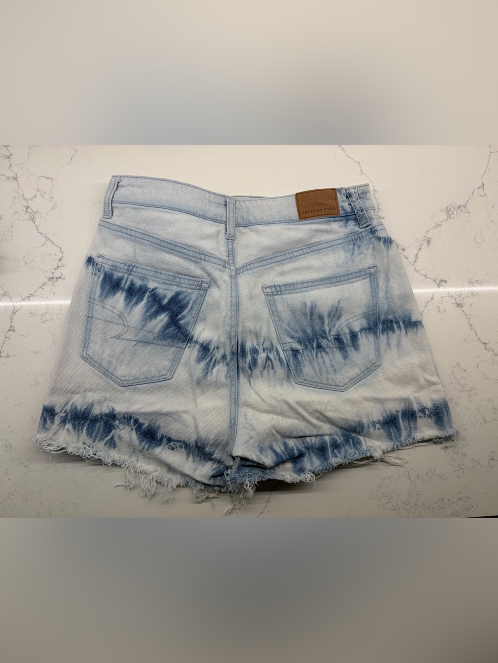 American Eagle Outfitters Women's Light Blue Distressed Denim Shorts - Picture 10 of 12